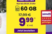 Sim24 Allnet Flat (bis 50 Mbit/s) – z.B. 60 GB Allnet Tarif für nur 9,99€ mtl. oder Unlimited für mtl. 19,99€