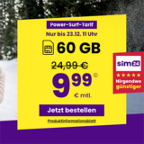 Sim24 Allnet Flat (bis 50 Mbit/s) – z.B. 10 GB Allnet Tarif für nur 3,99€ mtl. oder 60 GB für mtl. 9,99€