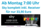 [AB MONTAG 7:00 UHR!] Über Vente-Privee Sky Komplett inkl. Go, HD, TV Digital & Festplattenreceiver nur 33,90 Euro!