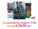 Sky Komplett Paket mit Entertainment und allen Premium-Paketen (Cinema, Sport und Bundesliga) inkl. HD nur 29,99 Euro mtl.