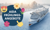 AIDA Frühlings-Angebote z.B. 4 Tage Nordeuropa ab Hamburg mit Vollpension + 50,- Euro Spa-Gutschein p.K nur 349,- Euro