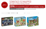 [KARSTADT.DE SONNTAGSSCHNAPPER]  Top! 20% Rabatt auf ausgewählte Artikel von Lego und Playmobil!