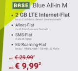 Base Blue All-in M mit 2GB Daten für nur 9,99 Euro monatlich