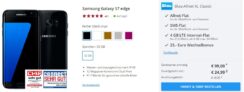 Blau Allnet XL Tarif (4 GB LTE, Allnet Flat) für nur 24,99 Euro mtl. + Samsung Galaxy S7 Edge für einmalig 99,- Zuzahlung