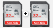 SANDISK Ultra SDHC 32 GB Speicherkarte im Doppelpack für nur 15,- Euro inkl. Versand