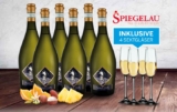 6 Flaschen Prosecco Frizzante Selezione del Re + 4 Spiegelau Sektgläser für nur 39,99 Euro