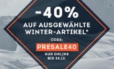 40% Extra-Rabatt auf über 200 ausgewählte Winter Artikel im Pre Sale bei SportScheck
