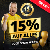 Knaller! Satte 15% Extra-Rabatt auf Alles bei SportSpar
