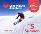 Sunweb Aktion: Last Minute Skiurlaub inkl. Skipass schon ab 219€ p.P.