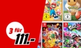 Nur noch heute bei MediaMarkt: 3 Nintendo Switch Games für nur 111,- Euro (u.a. Pokemon Lets Go, Mario Kart 8, Donkey Kong Country: Tropical Freeze)