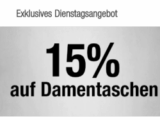 Galeria Dienstagsangebot:: 15% Rabatt auf Damentaschen