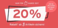 20% Rabatt beim Kauf von drei Artikeln bei Tchibo