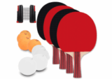 Berhaya Tischtennis Set mit 4 Schlägern, Tischtennis-Netz und 8 Bällen