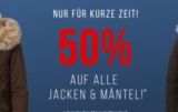 Nur noch heute satte 50% Rabatt auf alle Jacken und Mäntel bei Tom Tailor