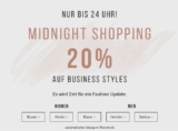Nur bis 24 Uhr: „Midnight Shopping“ mit 20% Extrarabatt auf Business Styles bei Tom Tailor