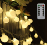 Tomshine 80 Leds Globe Lichterkette (10m, IR Fernbedienung, IP44) für nur 16,14€