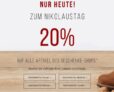 Nur heute 20% Rabatt auf alle Artikel des Geschenke-Shops bei Tom Tailor