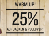 25% Rabatt auf alle Jacken und Pullover im Tom Tailor Onlineshop