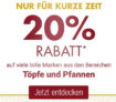 20% Rabatt auf Töpfe & Pfannen im Galeria Kaufhof Onlineshop