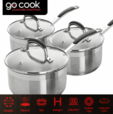 [EBAY] WOW! 3er-Set Edelstahl-Kochtopf von GO COOK Induktions-geeignet für nur 19,99 Euro inkl. Versand