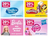 Toys’R’Us: 20% Rabatt auf ausgewählte Artikelreihen + „Nimm 3, Zahl 2“-Aktion