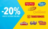 20% Rabatt auf verschiedene Artikelreihen im Toys’R’Us Onlineshop