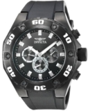 Invicta Men Herren Quarzuhr mit schwarzem Zifferblatt Chronograph Anzeige und Silikon-Bügel in Schwarz für nur 96,99 Euro inkl. Versand