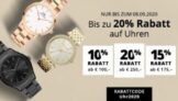Bis zu 20% Rabatt (abhängig vom Bestellwert) auf Uhren im Christ Onlineshop