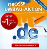 [BILLIG DOMAINS SICHERN] Bei United-Domains gibt es gerade als Aktion .de-Domains für nur 1,- Euro im ersten Jahr.