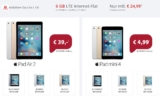 Vodafone DataGo L Aktionstarif mit 6GB LTE Datenflat für nur 24,99 Euro im Monat + Apple iPad Air 2 16 GB WiFi Cellular für einmalig 39,- Euro (oder iPad mini 4 für nur 4,99 Euro)