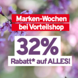 32% Rabatt auf das gesamte Sortiment im Vorteilshop (MBW: 35€)