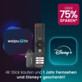 Knaller: waipu.tv 4K Stick mit 1 Jahr Perfect Plus und Disney+ für einmalig 64,98€