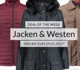 Weekly Deal: 20% auf Jacken und Westen bei Engelhorn!