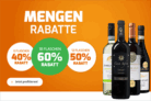 Bis zu 60% Rabatt (je nach Bestellmenge) auf Weine bei Weinvorteil