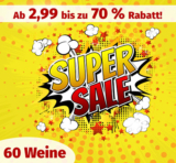 Super-Sale bei Weinvorteil mit bis zu 70% Rabatt – ab 2,99 Euro pro Flasche