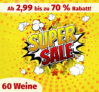 Super-Sale bei Weinvorteil mit bis zu 70% Rabatt – ab 2,99 Euro pro Flasche