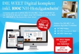 DIE WELT Digital komplett inkl. 100,- Euro NH Hotelgutschein für einmalig nur 99,99 Euro