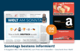 9 Ausgaben WELT am SONNTAG Miniabo für effektiv nur 8,40 Euro lesen!