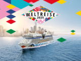 AIDA Weltreise 2026: 126 Tage ab/bis Hamburg in einer Meerblickkabine mit 6.000€ Frühbucherrabatt