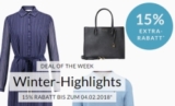 Endet heute! Engelhorn Weekly Deal: 15% Rabatt auf ausgewählte Artikel im Sale