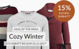 Engelhorn Weekly Deal mit 15% Rabatt auf kuschelige Wintermode