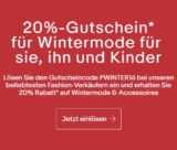 Verlängert! 20% Rabatt auf Wintermode – z.B. Adidas, Seidensticker oder Schiesser