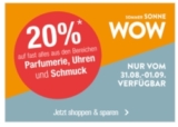 20% Rabatt auf fast alles aus den Bereichen Parfümerie, Uhren & Schmuck bei Galeria Kaufhof
