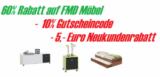 60% Rabatt auf  Möbel von FMD + 10% Gutschein + 5,- Euro Neukundenrabatt!